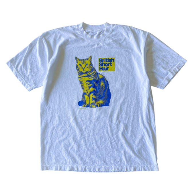 T-Shirt Blue and Yellow British Short Hair