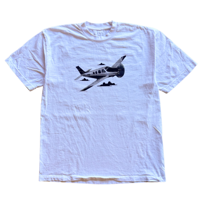 T-Shirt Black and White Plane