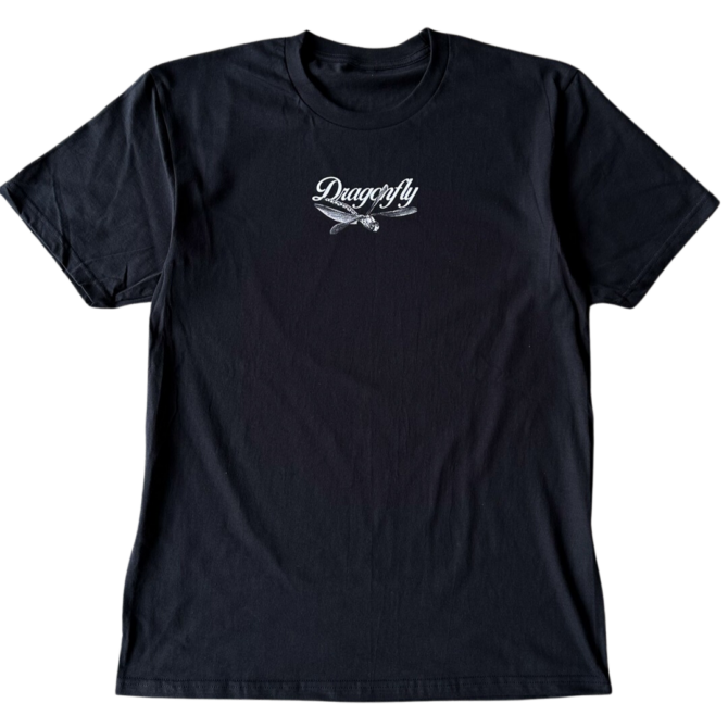 T-shirt Black and White Dragonfly