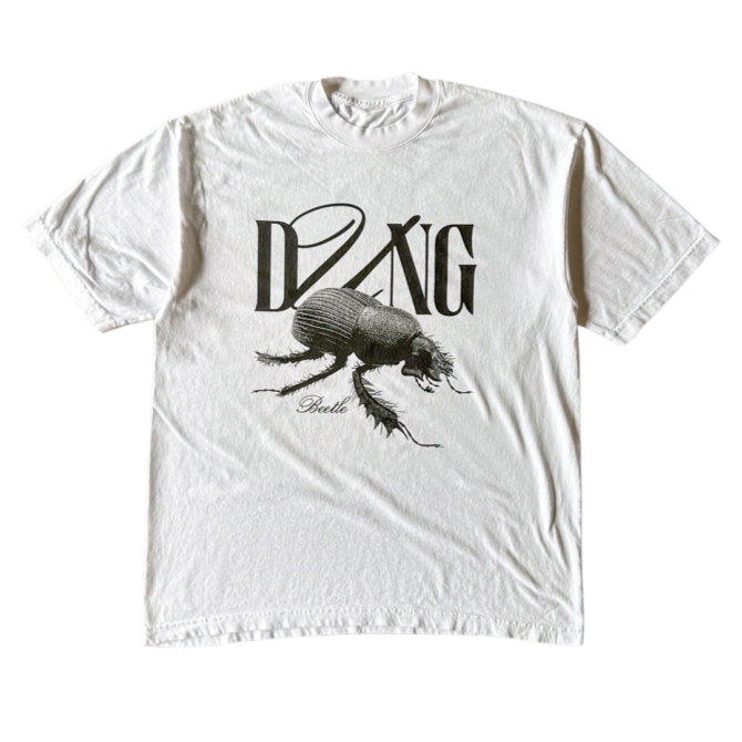 T-Shirt Black and White Dung Beetle