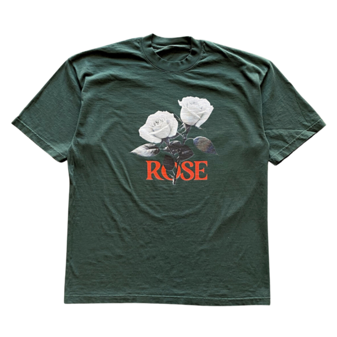 T-shirt Vert Forêt double Rose