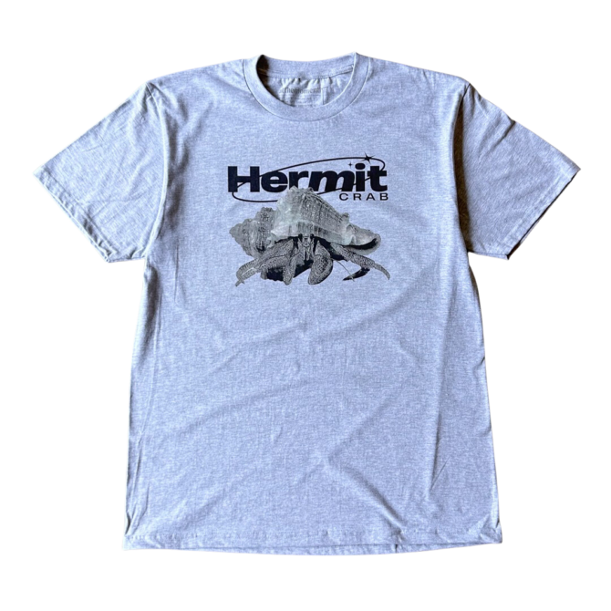 T-Shirt Black and White Hermit Crab